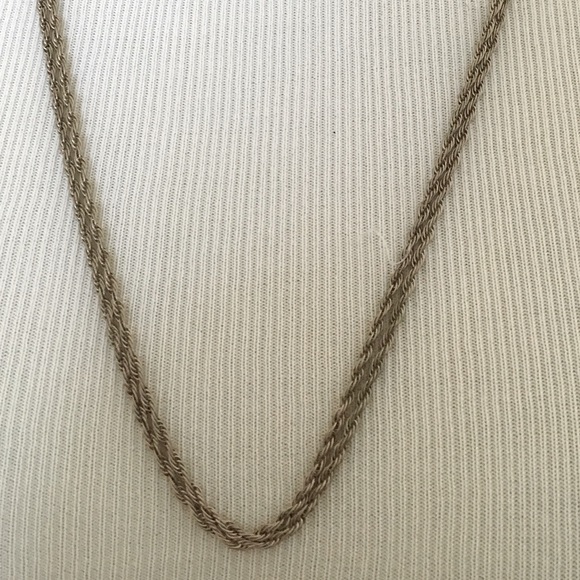 Silver chain belt vintage chain long silver 52 in twisted chain Sterling Silver main image 14